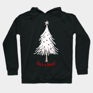 She's a Beaut! Winter White Christmas Tree Hoodie